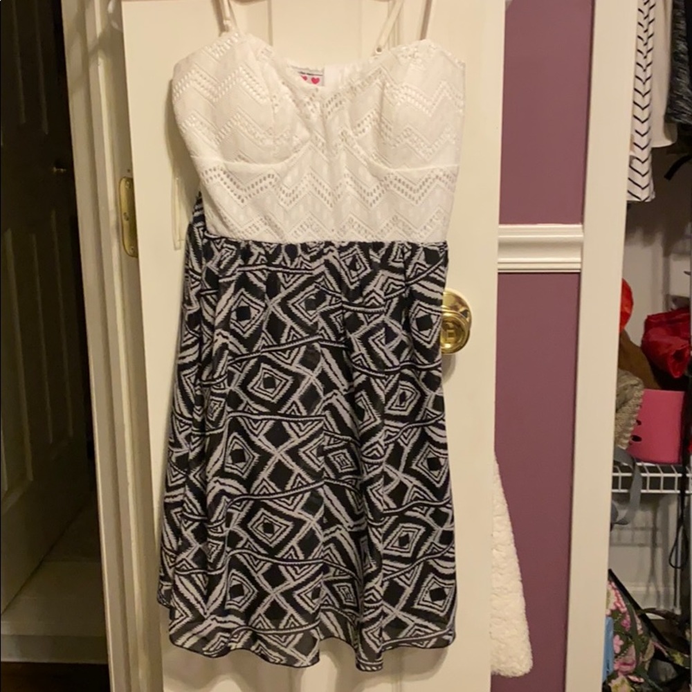 Black and white shorter dress